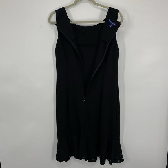 Talbots Sleeveless Shift Dress Women size 12 Black Lace Hem - Picture 9 of 9